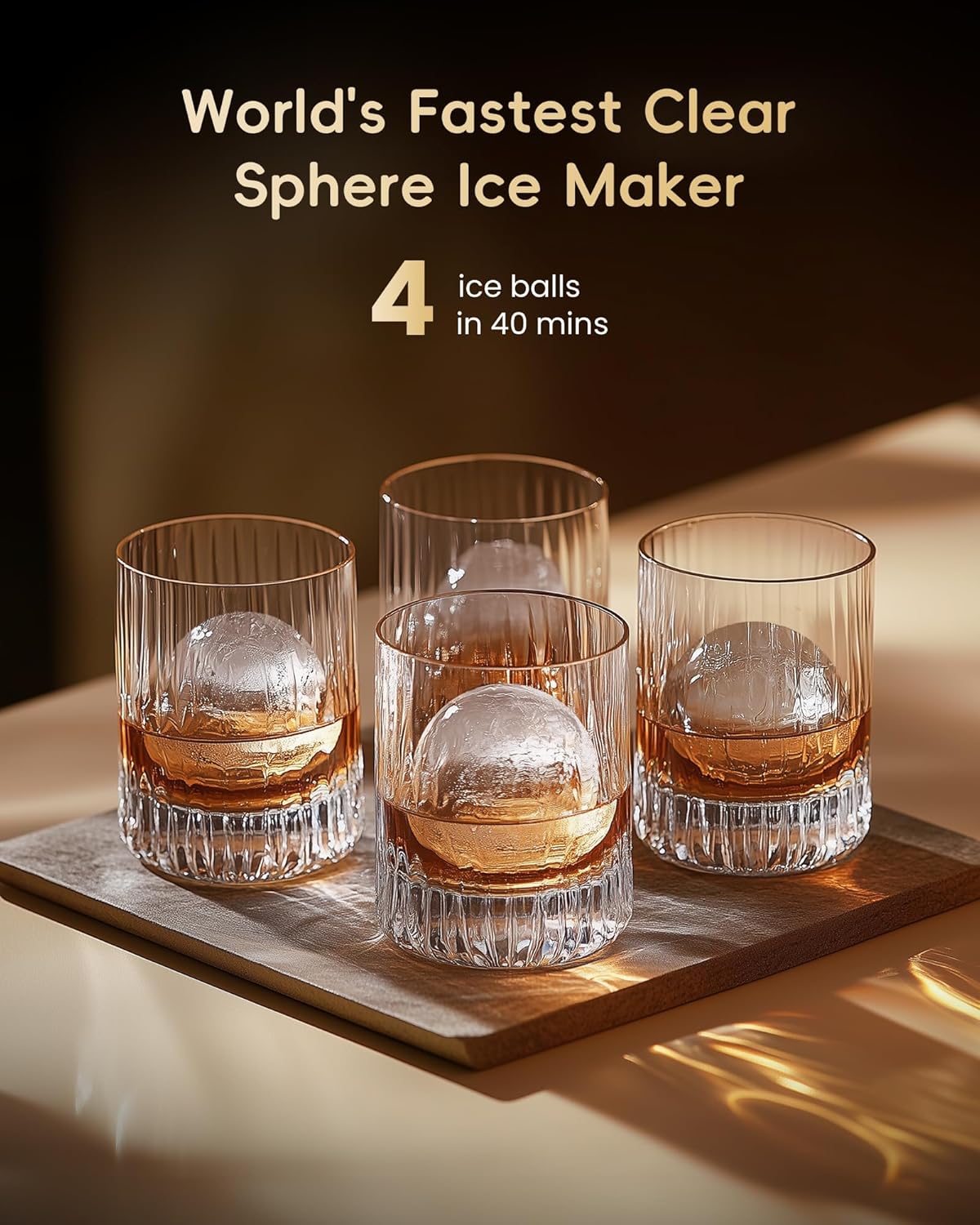 ECOZI Máquina de Bolas de Hielo de 2” | 4 Esferas Cristalinas en 40 Min ❄️